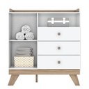 Ver imagem 3 de Cômoda Infantil Confete com Porta e 3 Gavetas Branco/jequitibá - Móveis Henn