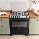 Ver imagem 3 de Fogão Atlas 5 Bocas com Mesa de Inox Mônaco Top Preto Bivolt