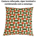 Ver imagem 5 de Kit 2 Almofadas Cheias Belize Impermeável Zíper Invisível Folhas Laranja Geométrica Laranja 45CMC45C