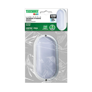 Arandela Tartaruga Led Taschibra Phare Slim 24W IP65 6500K Bivolt Branco