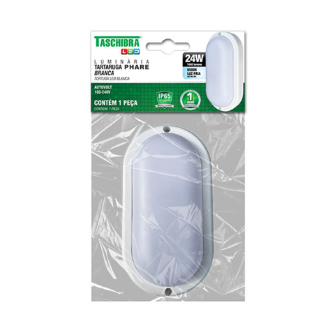 Arandela Tartaruga Led Taschibra Phare Slim 24W IP65 6500K Bivolt Branco