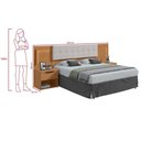 Ver imagem 4 de Cabeceira Box Queen Easy Glow no Estrado MDP Estofada em Corino Bege com LED Móveis Lopas