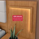 Ver imagem 5 de Cabeceira Box Queen Easy Glow no Estrado MDP Estofada em Corino Bege com LED Móveis Lopas