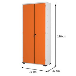 Armário Aço Escritório Fechadura 3 Prateleiras EA302 Laranja - 3