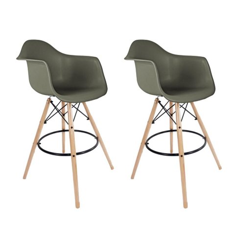Kit 2 Banquetas Eames Empório Tiffany Cinza
