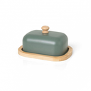 Ver imagem 1 de Manteigueira com Tampa de Metal e Base em Bambu 400ml - Verde Militar