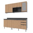 Ver imagem 2 de Cozinha Compacta Freijó L200cm 8 Portas 3 Gavetas Cz1200 Cor: Freijó