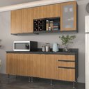 Ver imagem 1 de Cozinha Compacta Freijó L200cm 8 Portas 3 Gavetas Cz1200 Cor: Freijó
