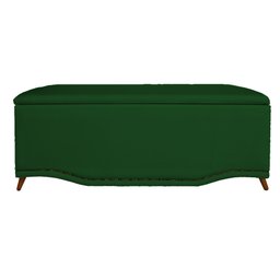 Calçadeira Recamier Baú Casal King 195cm Greta Suede Verde - DS Estofados - 1