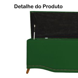 Calçadeira Recamier Baú Casal King 195cm Greta Suede Verde - DS Estofados - 3