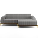 Ver imagem 3 de Sofá 3 Lugares com Chaise Direito Sala Estar Molino 245cm D02 Linho Cinza Escuro C-416 - Lyam