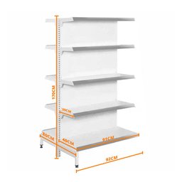 Gôndola Prateleira Supermercado 5 Níveis 40x30 New Plus 1,70m Central Continuação Verde SA Gô - 3