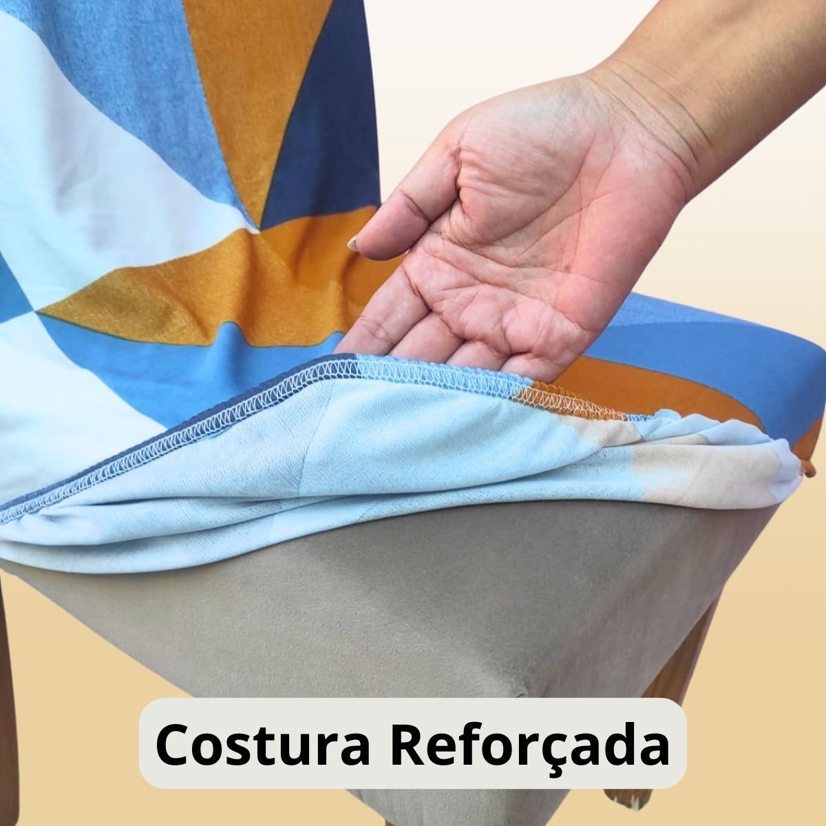 Kit 4 Capas para Cadeira de Jantar Estampada em Malha Gel Coladinha Premium com Elástico Tecido Supe - 7