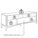Ver imagem 5 de Rack para Tv 70 Pol Madeira Macica Taeda 2 Portas 182 Cm 3310u Tauari Festra