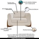 Ver imagem 3 de Kit 2 Poltronas Decorativas Pés em Madeira Buzz Linho Pérola - Gran Belo