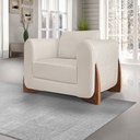 Ver imagem 6 de Kit 2 Poltronas Decorativas Pés em Madeira Buzz Linho Pérola - Gran Belo