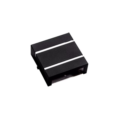 Arandela Slim 2 Frisos e 2 Fachos - Interna e Externa:preto