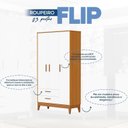 Ver imagem 4 de Guarda-Roupa 3 Portas para Quarto de Bebê Flip Branco/Fosco/Savana