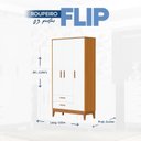 Ver imagem 3 de Guarda-Roupa 3 Portas para Quarto de Bebê Flip Branco/Fosco/Savana