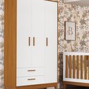 Ver imagem 1 de Guarda-Roupa 3 Portas para Quarto de Bebê Flip Branco/Fosco/Savana