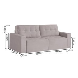 Sofá Retrátil 3 Lugares 200cm Astris  - 3