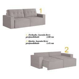 Sofá Retrátil 3 Lugares 200cm Astris  - 4