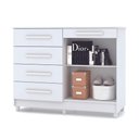 Ver imagem 3 de Cômoda Sapateira Sirius 2 Portas 5 Gavetas Cor:branco