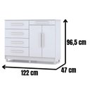 Ver imagem 4 de Cômoda Sapateira Sirius 2 Portas 5 Gavetas Cor:branco