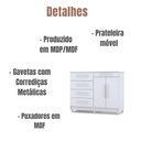 Ver imagem 5 de Cômoda Sapateira Sirius 2 Portas 5 Gavetas Cor:branco