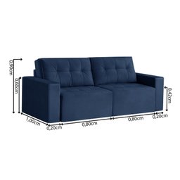 Sofá Retrátil 3 Lugares 200cm Astris  - 3