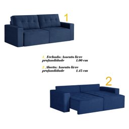 Sofá Retrátil 3 Lugares 200cm Astris  - 4