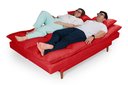 Ver imagem 3 de Sofá Cama Casal 3 Lugares Andorra Suede Vermelho 373 Império Estofados