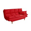 Ver imagem 2 de Sofá Cama Casal 3 Lugares Andorra Suede Vermelho 373 Império Estofados