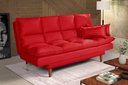 Ver imagem 1 de Sofá Cama Casal 3 Lugares Andorra Suede Vermelho 373 Império Estofados