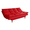 Ver imagem 5 de Sofá Cama Casal 3 Lugares Andorra Suede Vermelho 373 Império Estofados