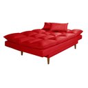 Ver imagem 6 de Sofá Cama Casal 3 Lugares Andorra Suede Vermelho 373 Império Estofados