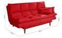 Ver imagem 4 de Sofá Cama Casal 3 Lugares Andorra Suede Vermelho 373 Império Estofados