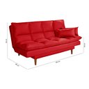 Ver imagem 4 de Sofá Cama Casal 3 Lugares Andorra Suede Vermelho 373 Império Estofados