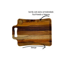 TÁBUA DE CORTE PARA COZINHA CARNES CHURRASCO EM MADEIRA - 5