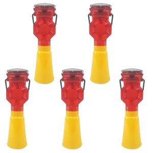 Sinalizador Viario Solar Cone Kit 5 Uni Sinalizaçao Estrada Rua Rodovia Pista Obra Segurança Evita a