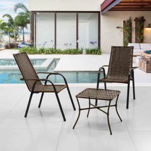 Conjunto 2 Cadeiras e Mesa de Centro Juncada Varanda - Fabrimoveis