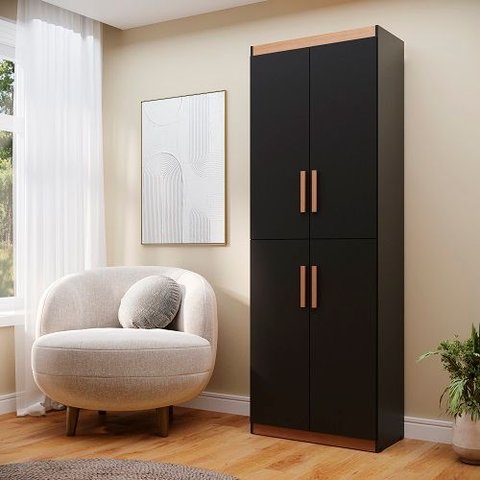 Multiuso Flex 4 Portas Preto/nature - Potenza Móveis