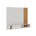 Ver imagem 5 de Painel Tv 55 Pol 136cm Bancada Suspensa Ripado Hanno Off White Matte/freijó C04 - D’Rossi