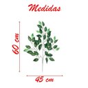 Ver imagem 3 de Kit 24 Ramos Decoração Arranjo Fícus Artificial Verde 14 Galhos Cada 60cm