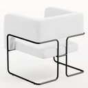Ver imagem 7 de Kit 02 Poltronas Decorativas Scarlett D02 Base de Aço Preto Corano Branco C-12 - Lyam Decor