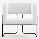 Ver imagem 5 de Kit 02 Poltronas Decorativas Scarlett D02 Base de Aço Preto Corano Branco C-12 - Lyam Decor