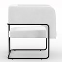 Ver imagem 6 de Kit 02 Poltronas Decorativas Scarlett D02 Base de Aço Preto Corano Branco C-12 - Lyam Decor