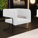 Ver imagem 2 de Kit 02 Poltronas Decorativas Scarlett D02 Base de Aço Preto Corano Branco C-12 - Lyam Decor