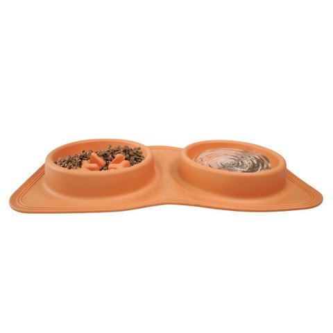 Comedouro Bebedouro Silicone 2 em 1 Agua Raçao Cachorro Gato Pet Animais Dobravel Portatil Antiengas