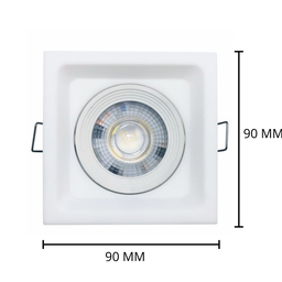 Kit 5 Spot Led Deep Quadrado 5w 3000k Branco Embutir - Áreas Internas - 2